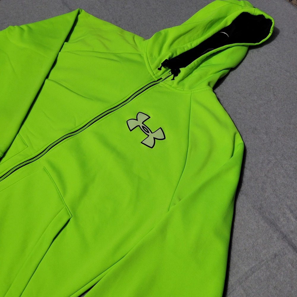 Under Armour ColdGear Storm Loose Fit Full Zip Hoodie Neon High Viz Extra Large